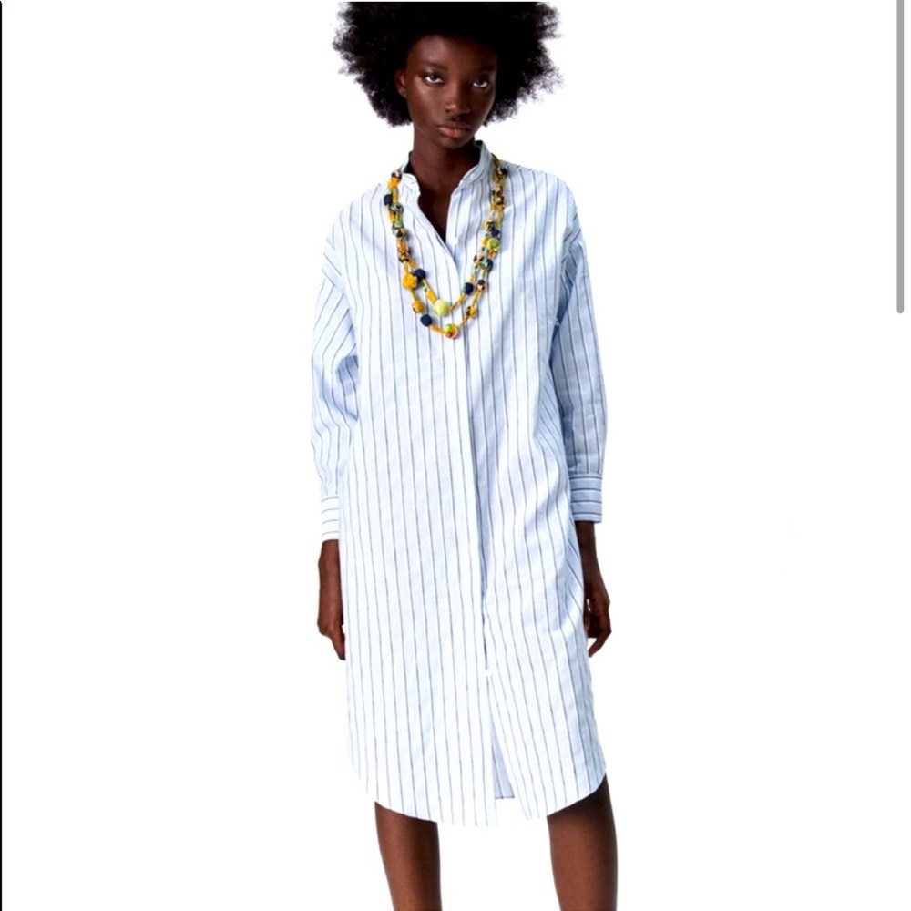 COPY - NWT Zara Oversized Linen Blend Shirt Dress